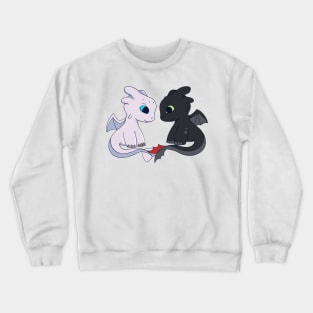 Couple Toothless & Light fury, How to train your dragon fanart, Dragons couple Crewneck Sweatshirt